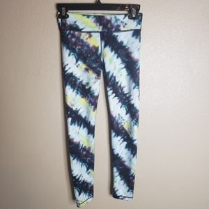 Athleta Girl Printed Chit Chat Tights 14 XL Tye-Dye Like Blue